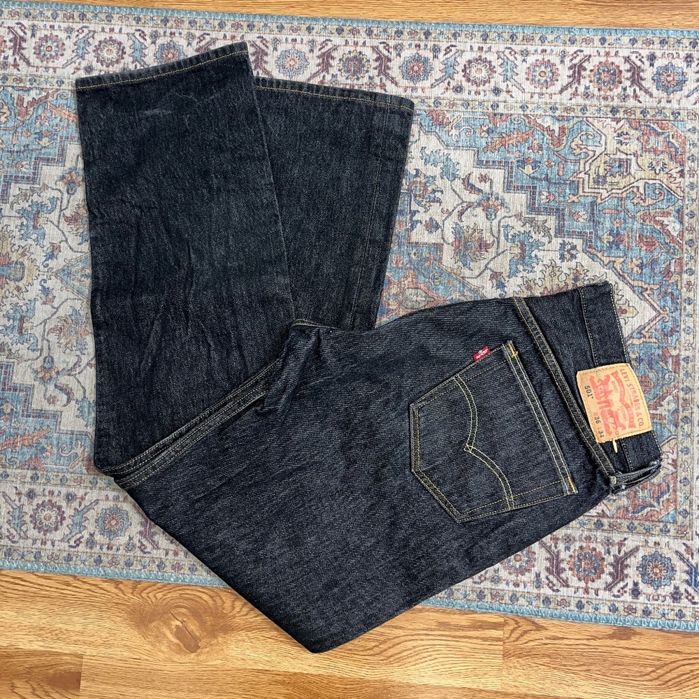 Levi's Men's 501 Black Button Fly 36W x 34L